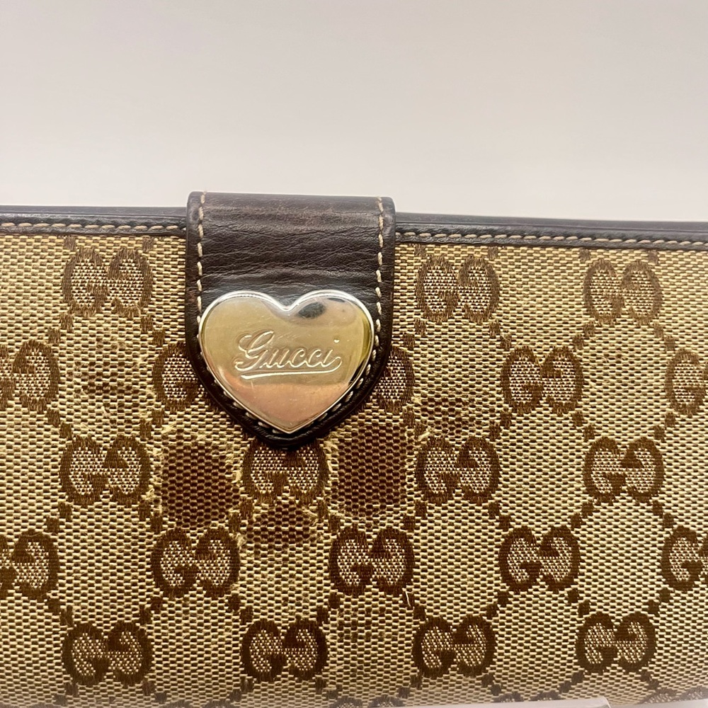 GUCCI *Vintage Brown Monogram Women's Long Wallet